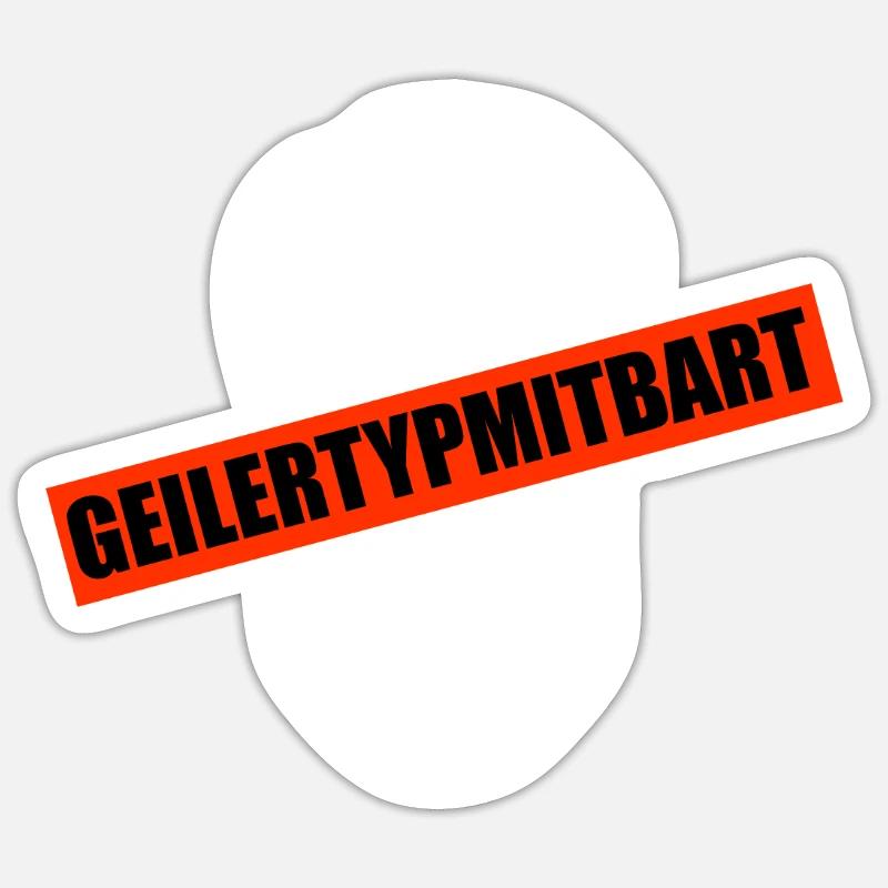 Bart Bartträger Mann Bärte Sticker Größe S (10 x 10 cm)