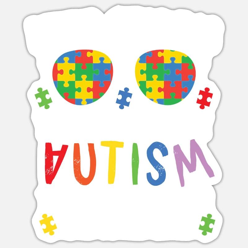 Autisme Conscience - Sticker taille S (10 x 10 cm) - blanc mat