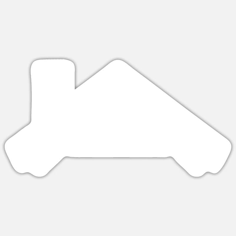 Maison toit blanc - Sticker taille S (10 x 10 cm) - blanc mat
