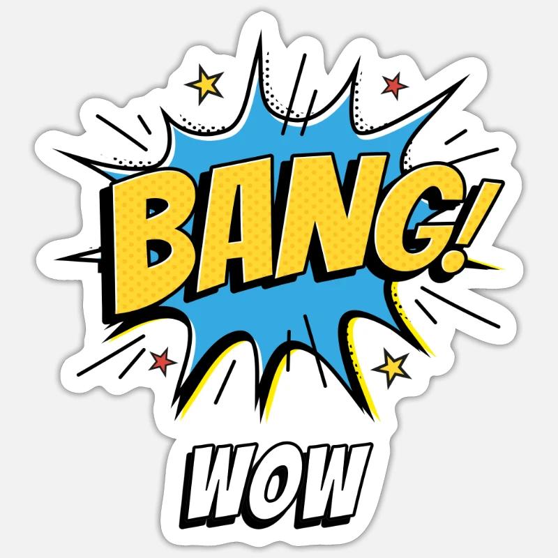 Comic Cartoon Comics WOW! Ballon-Sprachblase - Sticker Größe S (10 x 10 cm) - Mattweiß