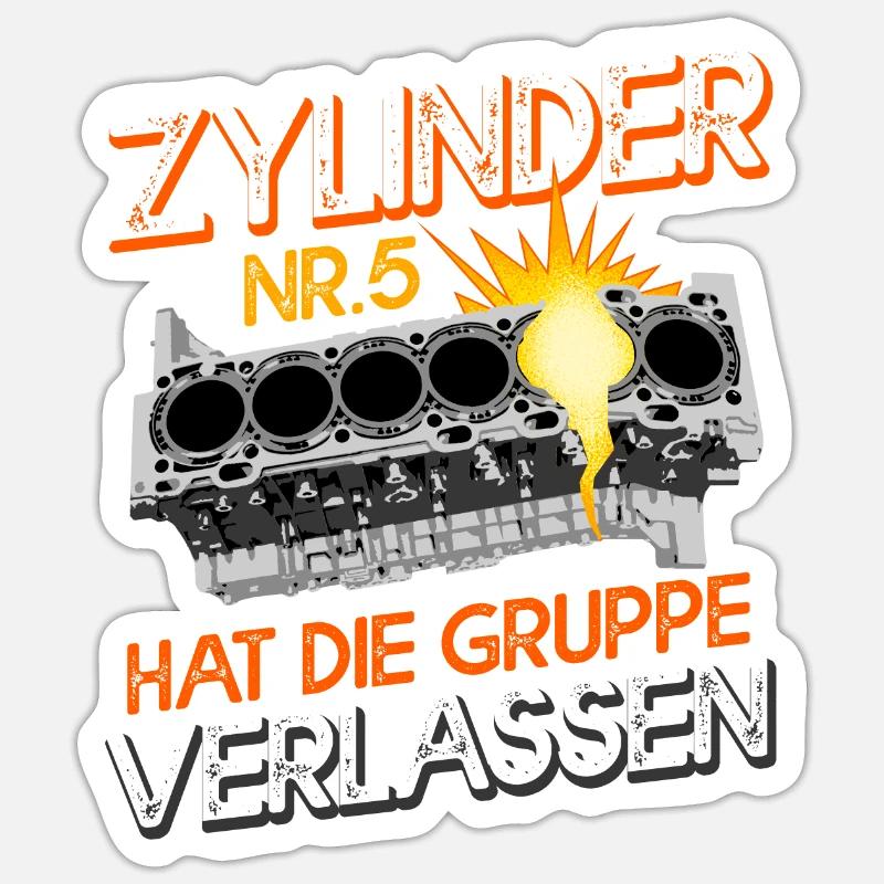 4 oder 5 Zylinder Automobilfans Tuner Autotuning Sticker Größe S (10 x 10 cm)