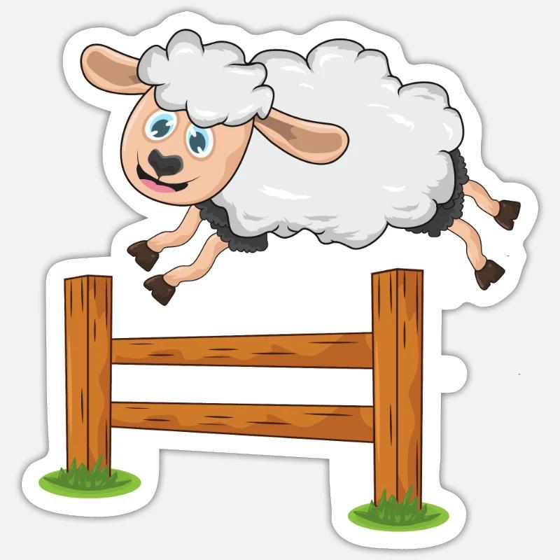 Mouton - Sticker taille S (10 x 10 cm) - blanc mat