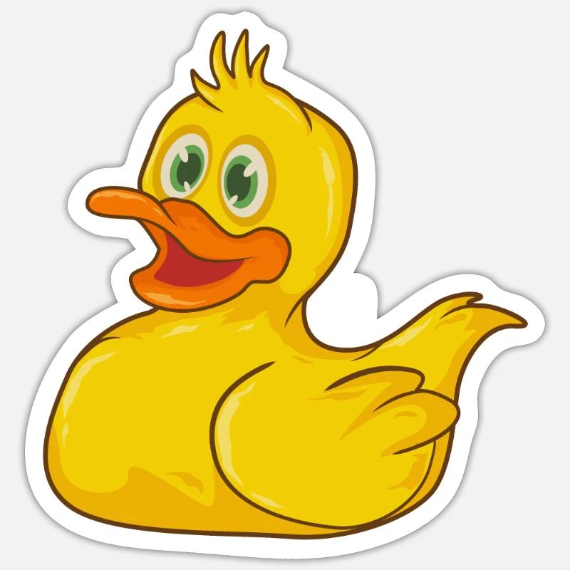 Bathing duck - Sticker size S (10 x 10 cm) - white matte