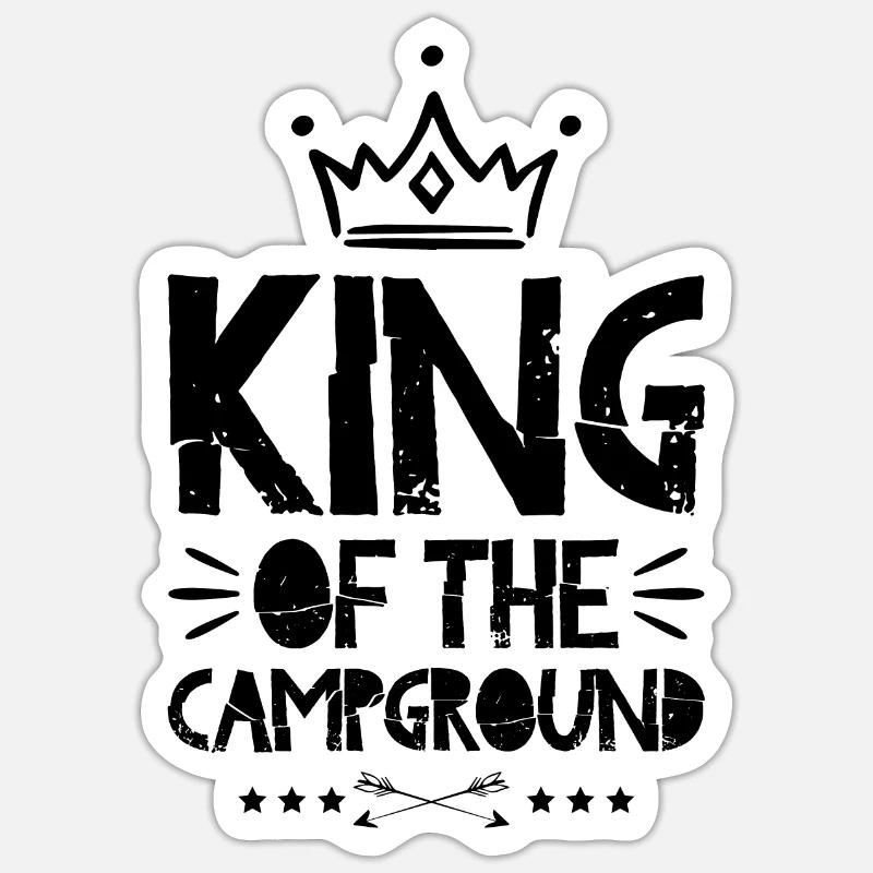 Camping King - Sticker size S (10 x 10 cm) - white matte