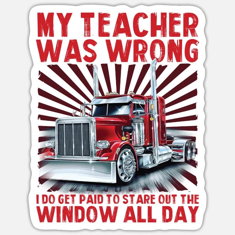 My Teacher Was Wrong - Sticker taille S (10 x 10 cm) - blanc mat