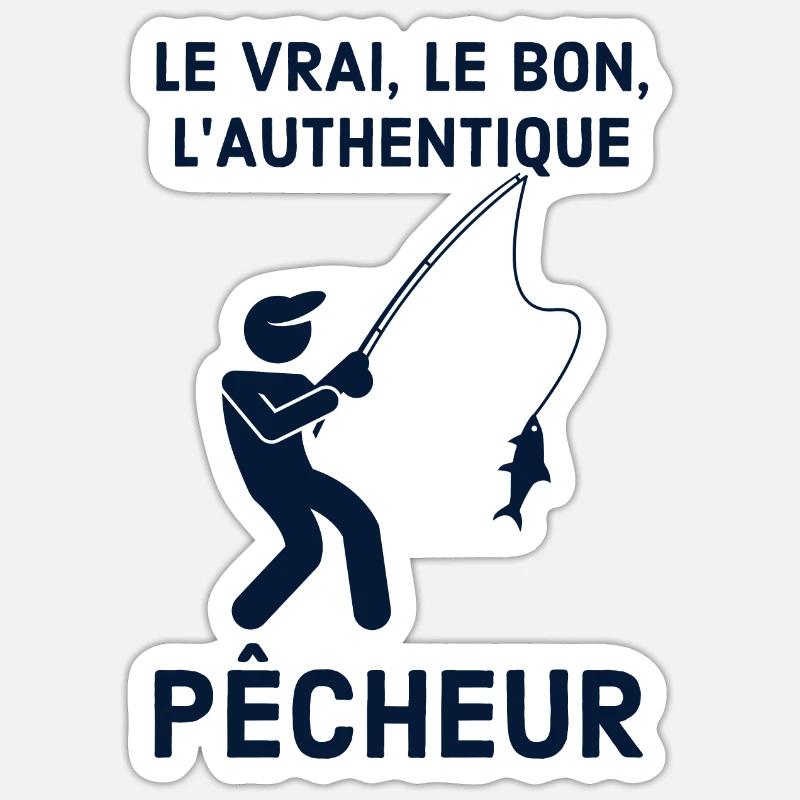 Pêcheur Sticker taille S (10 x 10 cm)