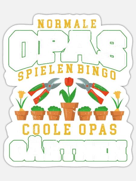 Gärtner Frühling Garten Opa Lustig Geschenk - Sticker Größe S (10 x 10 cm) - Mattweiß