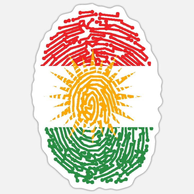 Kurdi empreinte kurdienne - Sticker taille S (10 x 10 cm) - blanc mat