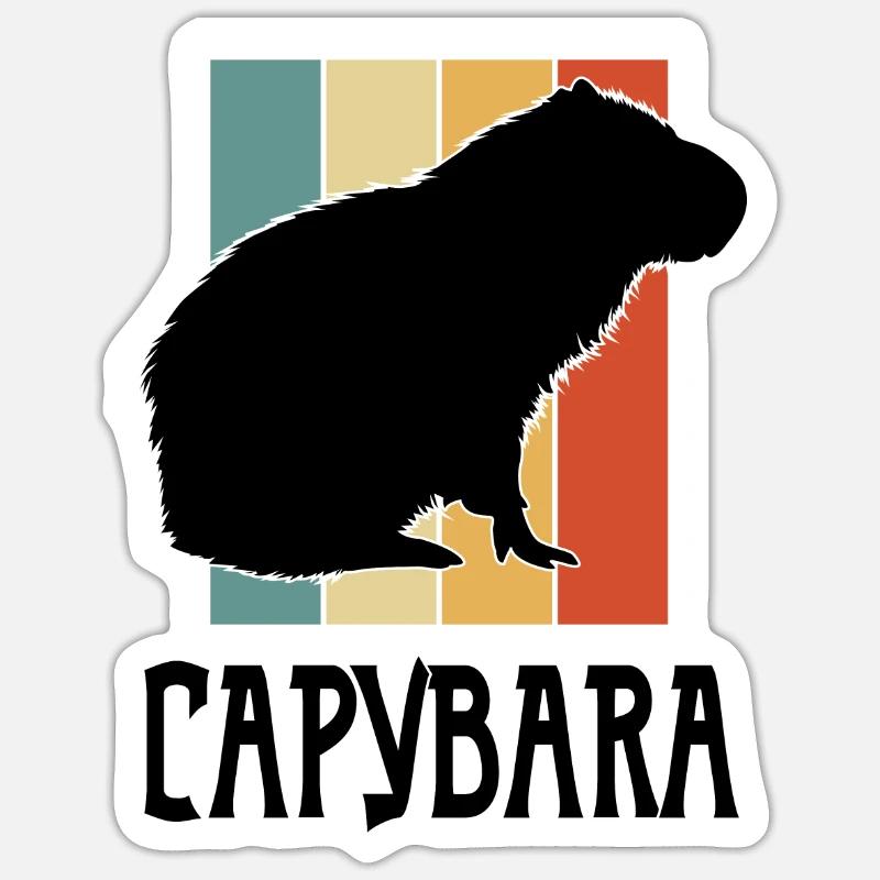 Cochon d’eau Capybara Rongeur Capibara Amant - Sticker taille S (10 x 10 cm) - blanc mat