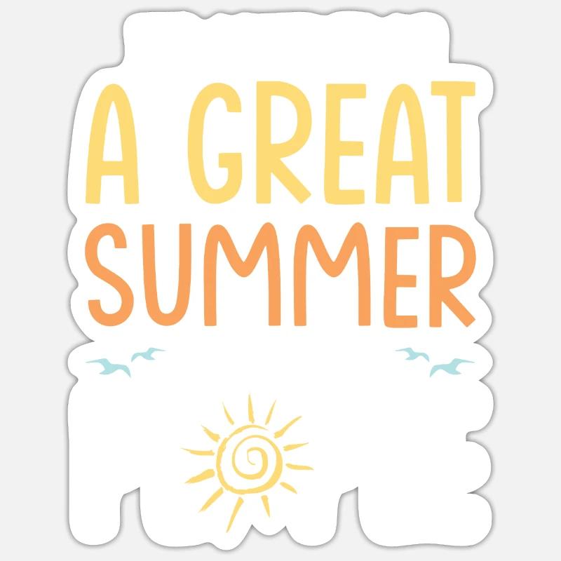 été summer - Sticker taille S (10 x 10 cm) - blanc mat