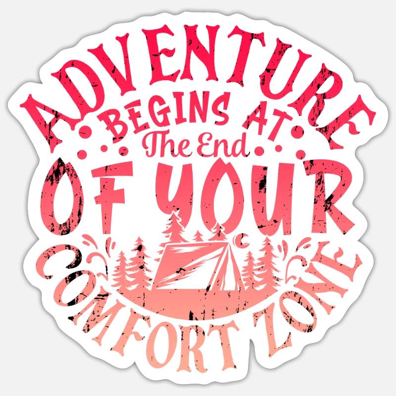 Aventure - Sticker taille S (10 x 10 cm) - blanc mat