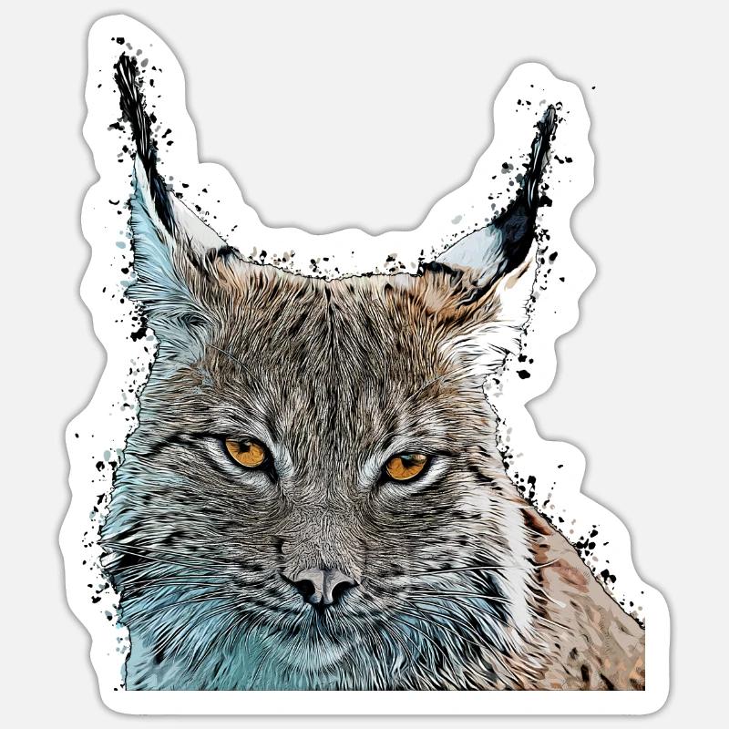 Luchs - Sticker Größe S (10 x 10 cm) - Mattweiß