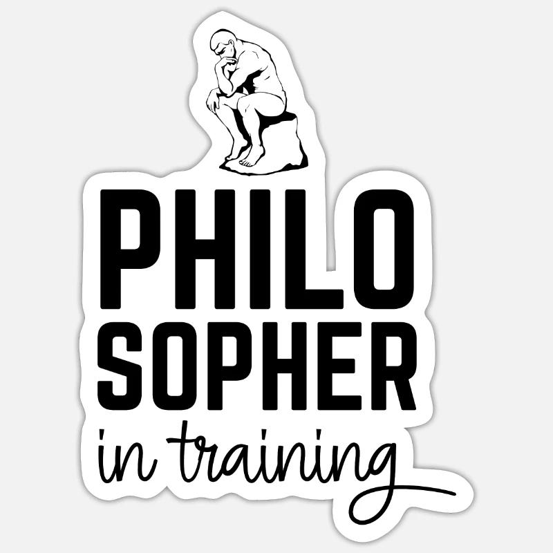 Philosophe dans la formation - Sticker taille S (10 x 10 cm) - blanc mat