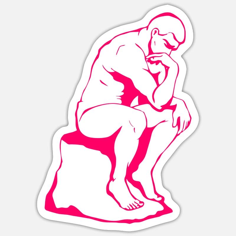 Philosophen-Denker - Sticker Größe S (10 x 10 cm) - Mattweiß
