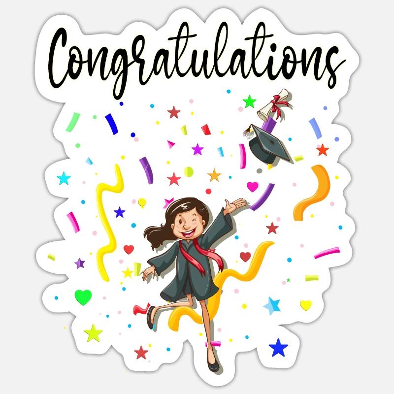 Congratulations - Sticker size S (10 x 10 cm) - white matte