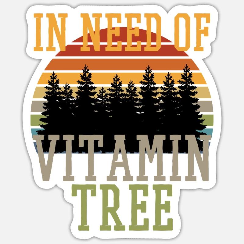 Forest bathing Forest love saying VITAMIN TREE Forest trees Sticker size S (10 x 10 cm)