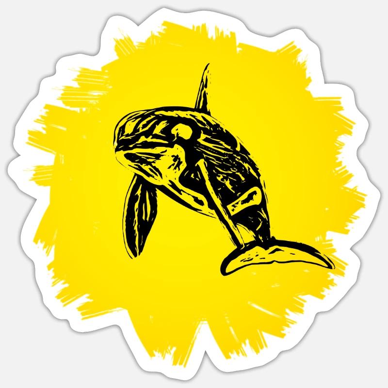 Orca - Sticker størrelse S (10 x 10 cm) - mat hvid