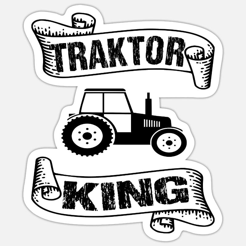 Tracteur - Sticker taille S (10 x 10 cm) - blanc mat