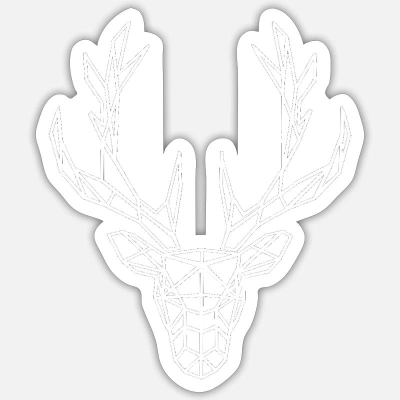 tête de cerf polygone Sticker taille S (10 x 10 cm)