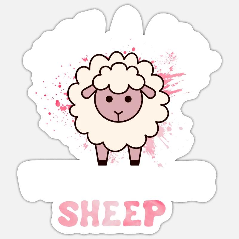 Mouton - Sticker taille S (10 x 10 cm) - blanc mat