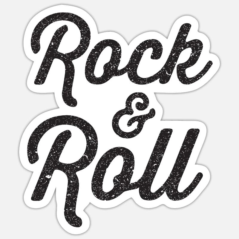 Rock n Roll - Sticker taille S (10 x 10 cm) - blanc mat