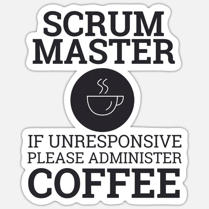 "Scrum Master" | Scrum Master - Sticker Größe S (10 x 10 cm) - Mattweiß
