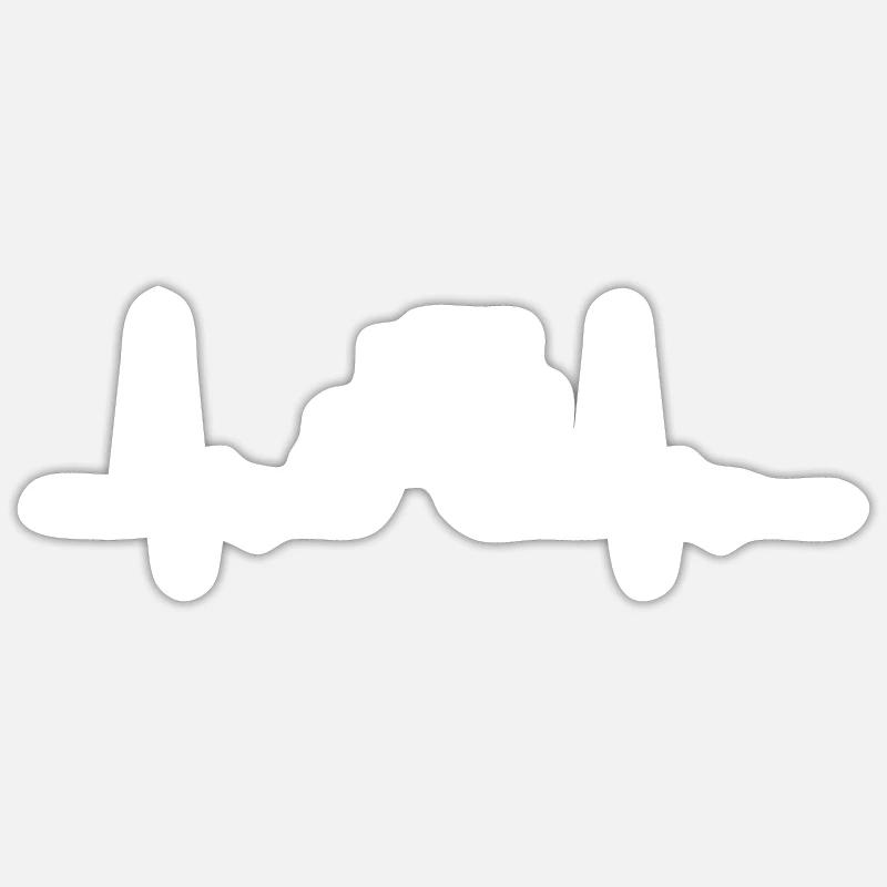 Herzschlag Traktor - Sticker Größe S (10 x 10 cm) - Mattweiß