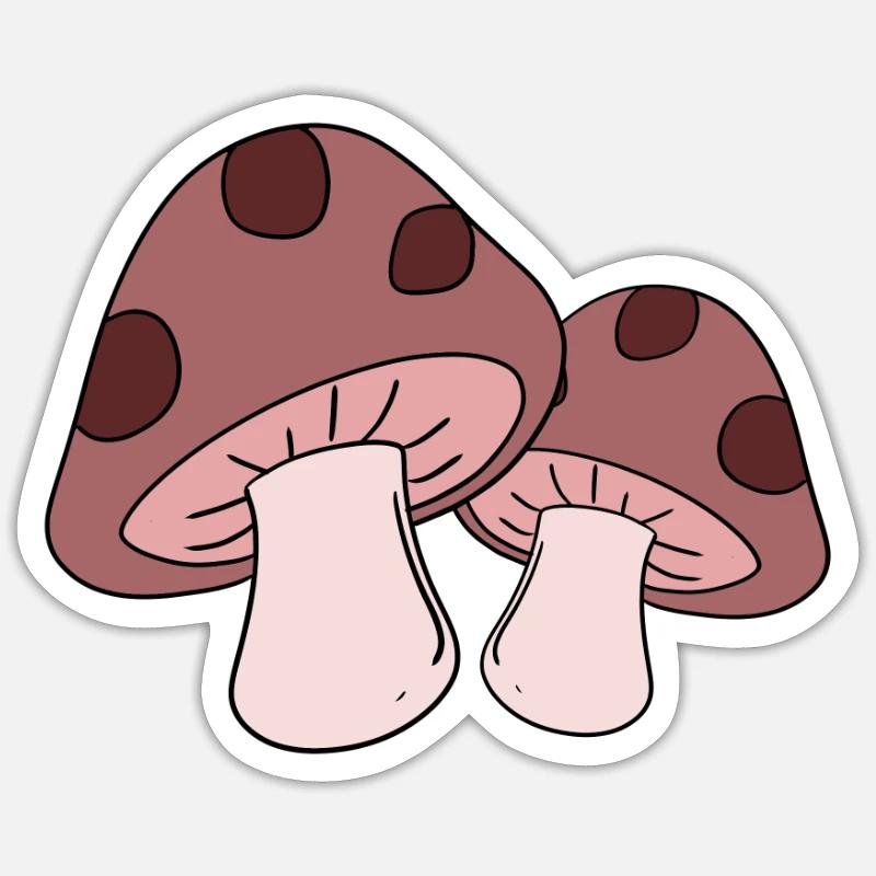 Champignons cueillette champignons - Sticker taille S (10 x 10 cm) - blanc mat