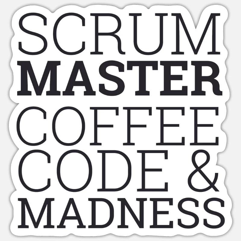 « Scrum Master Madness » | Scrum Master Sticker taille S (10 x 10 cm)