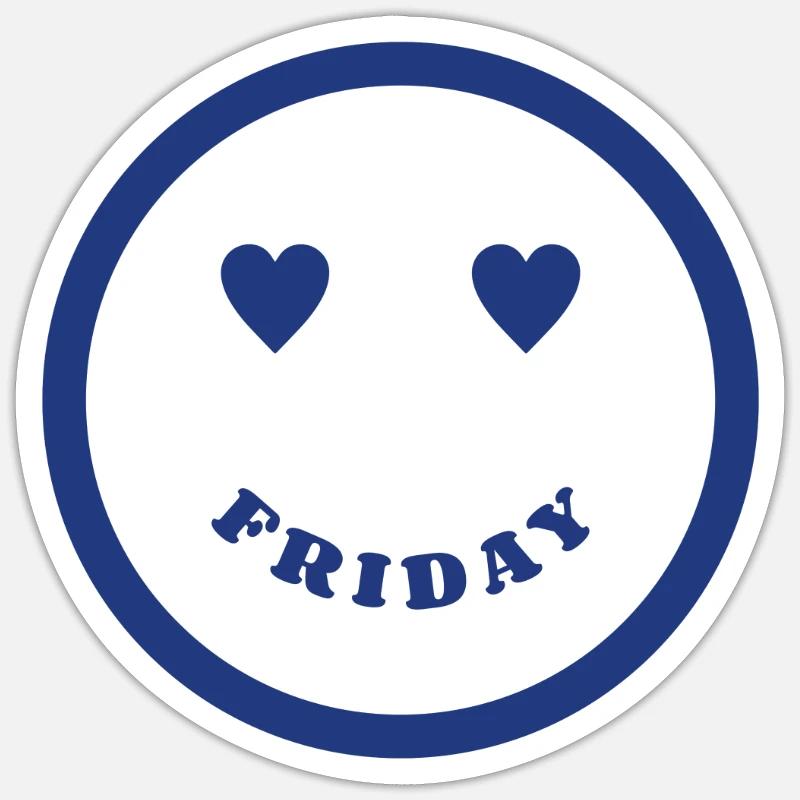 Friday - Sticker Größe S (10 x 10 cm) - Mattweiß