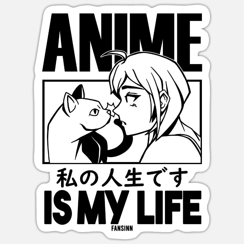 Animaux de compagnie Manga Anime - Sticker taille S (10 x 10 cm) - blanc mat