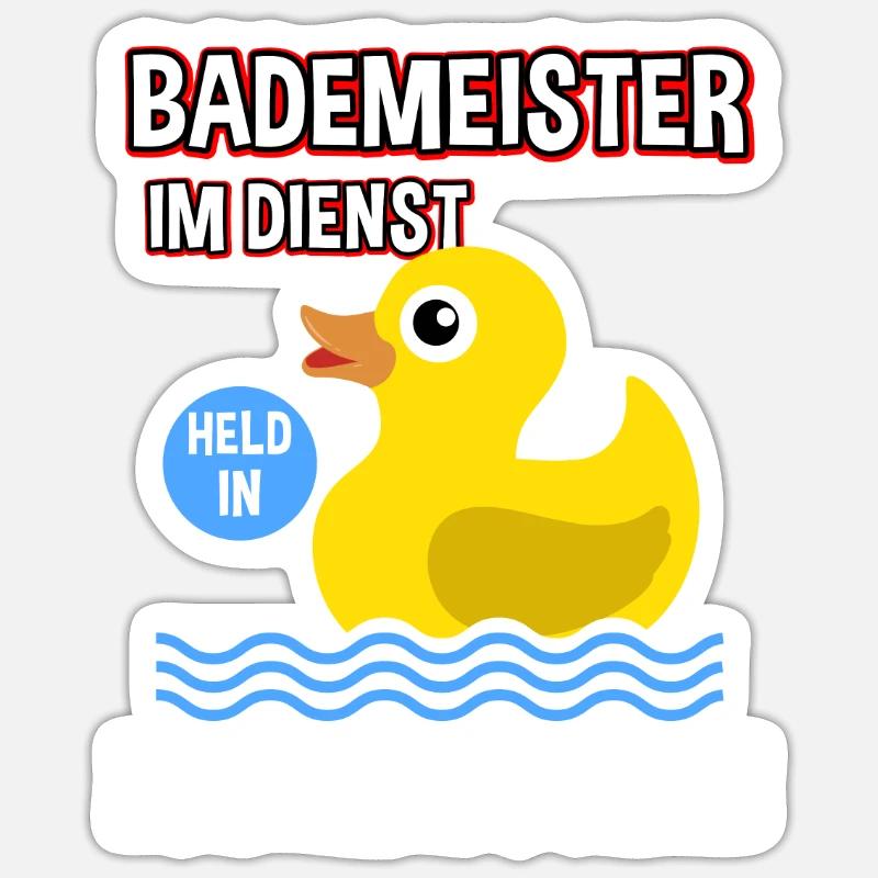 Bademeister Rettungsschwimmer Beruf Spruch - Sticker Größe S (10 x 10 cm) - Mattweiß