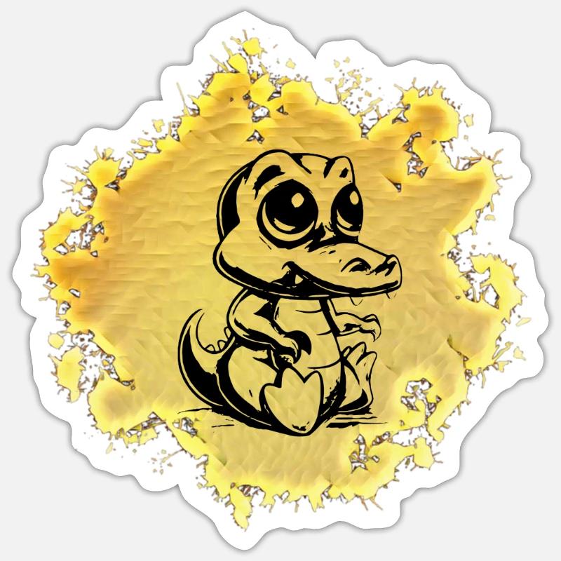 crocodile - Sticker size S (10 x 10 cm) - white matte