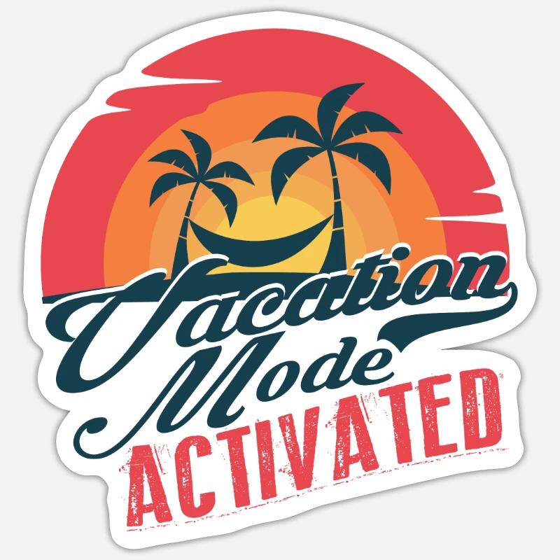 Mode vacances activé Sticker taille S (10 x 10 cm)