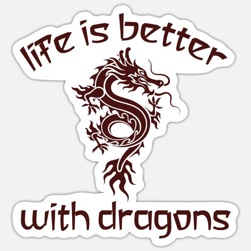 Dragon Dragon - Sticker taille S (10 x 10 cm) - blanc mat
