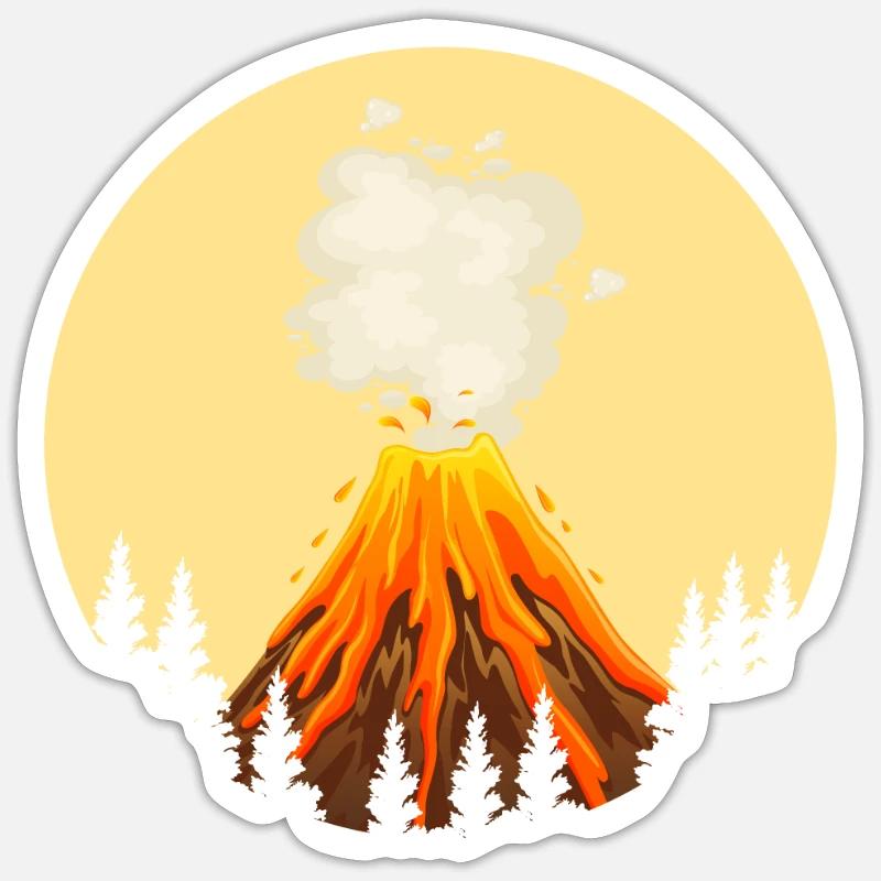 Cool volcan design Sticker taille S (10 x 10 cm)