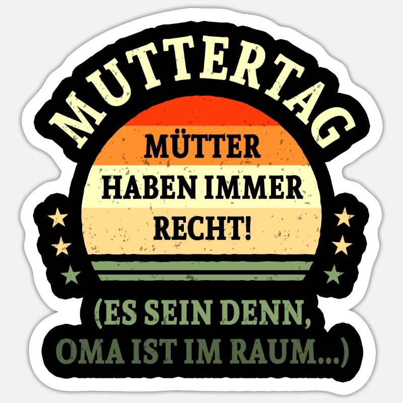 Muttertag 2021 Sprüche Bilder - Sticker Größe S (10 x 10 cm) - Mattweiß