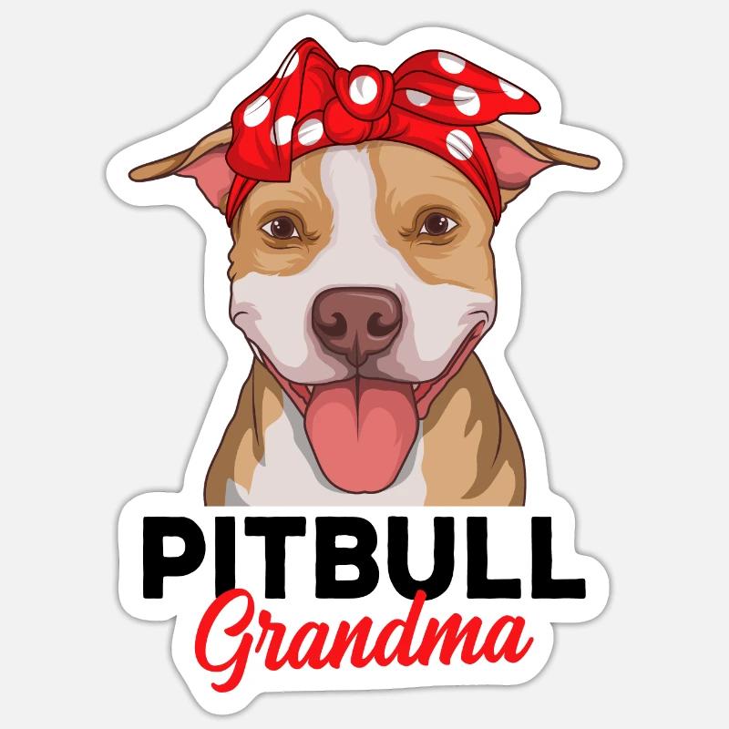 Pitbull - Sticker taille S (10 x 10 cm) - blanc mat