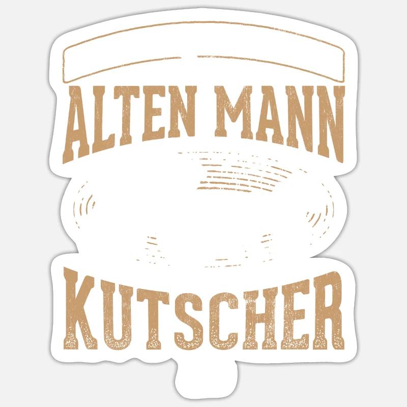 Kutscher Geschenkidee Kutsche - Sticker Größe S (10 x 10 cm) - Mattweiß