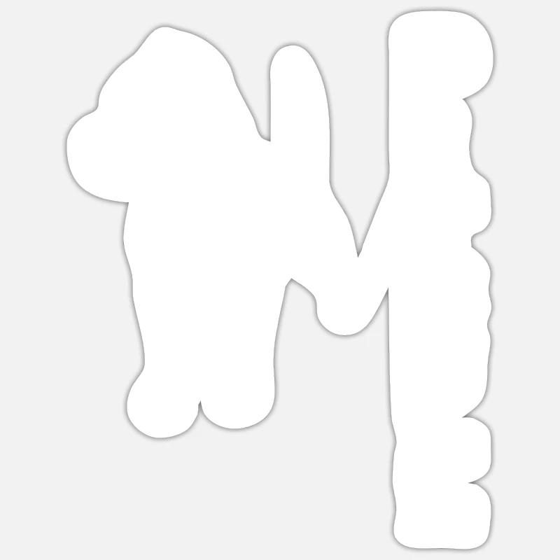 Pitbull - Sticker taille S (10 x 10 cm) - blanc mat