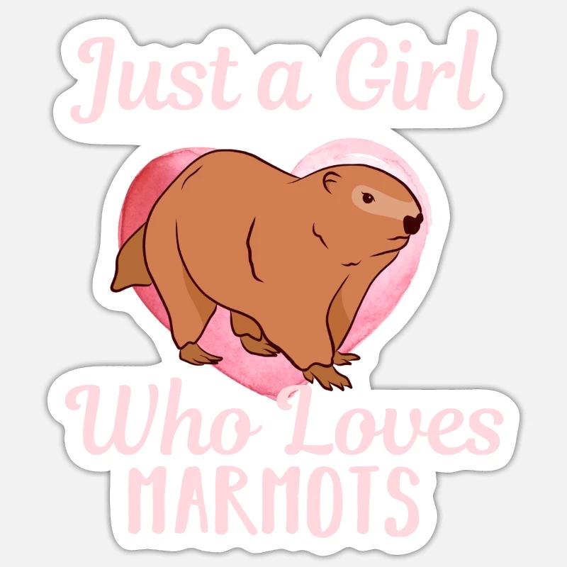 Murmeltiere Mädchen Geschenk Sticker Größe S (10 x 10 cm)