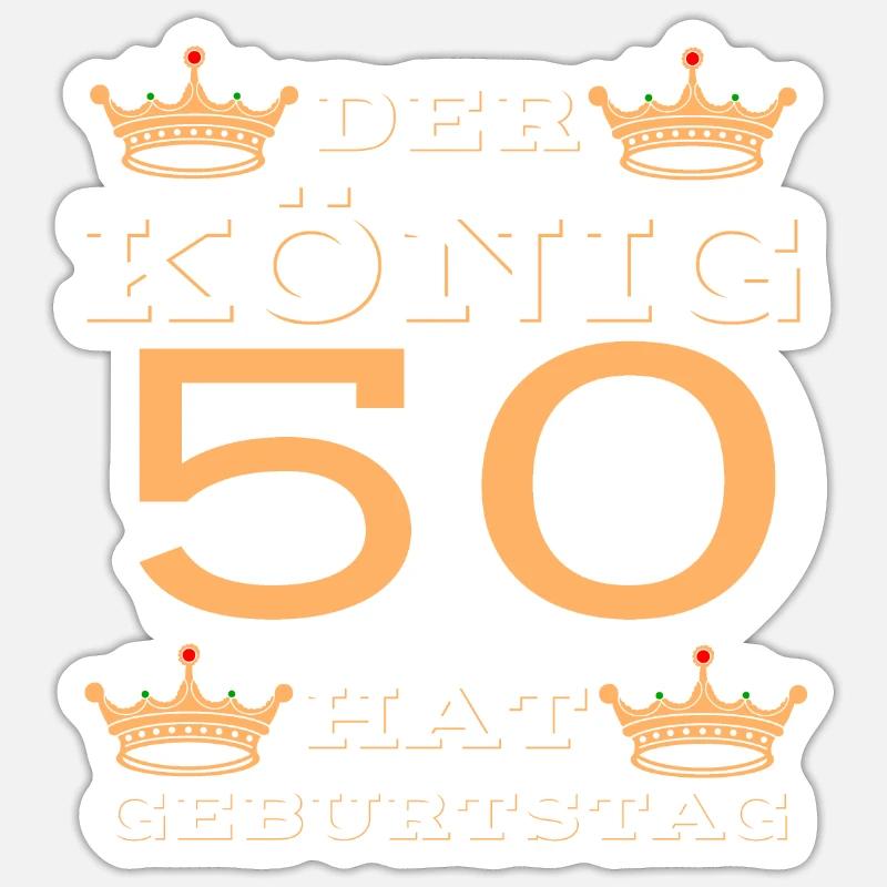 König 50 - Sticker Größe S (10 x 10 cm) - Mattweiß