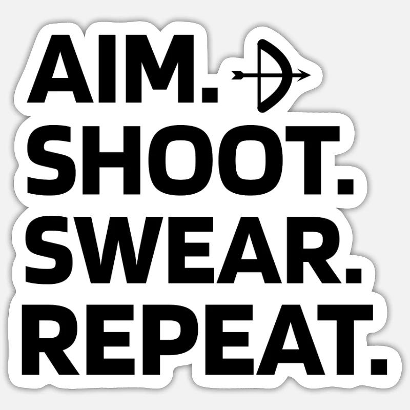 Bogenschießen Geschenke Pfeil & Bogen Bogenschütze Sticker Größe S (10 x 10 cm)