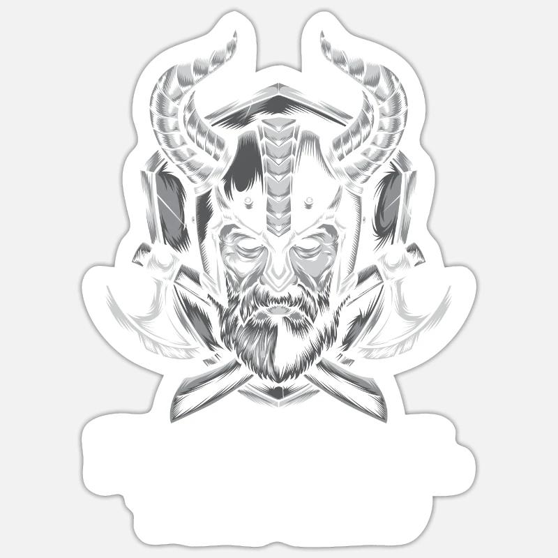 Wikinger - Sticker Größe S (10 x 10 cm) - Mattweiß
