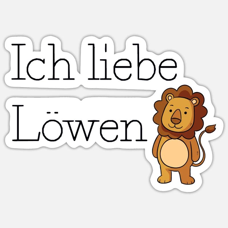 Löwe - Sticker Größe S (10 x 10 cm) - Mattweiß