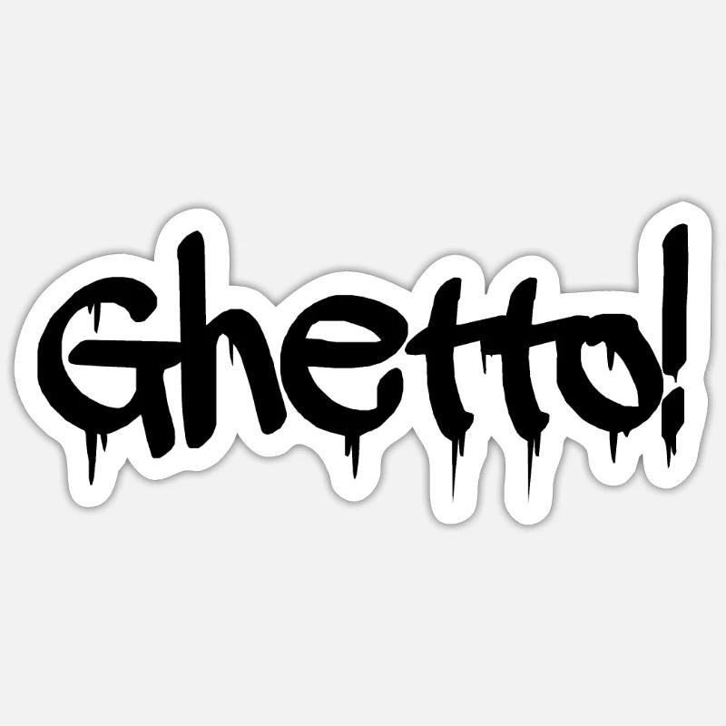 Ghetto Graffiti - Sticker størrelse S (10 x 10 cm) - mat hvid