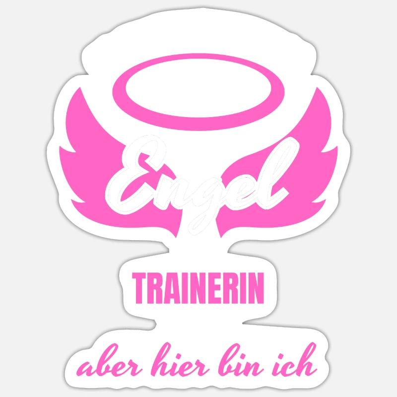 Trainerin Engel - Sticker Größe S (10 x 10 cm) - Mattweiß