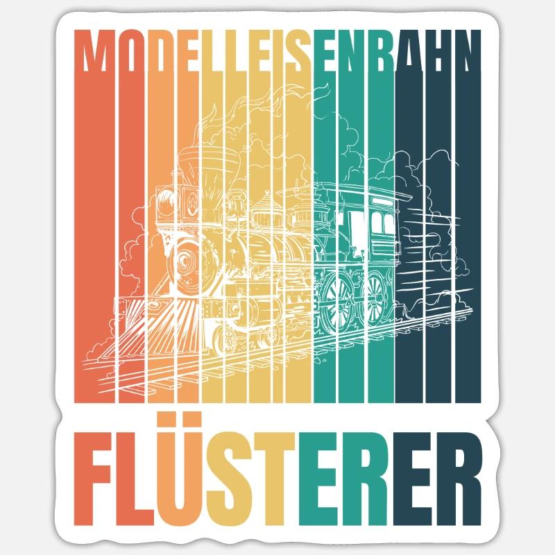 Chemin de fer miniature - Sticker taille S (10 x 10 cm) - blanc mat