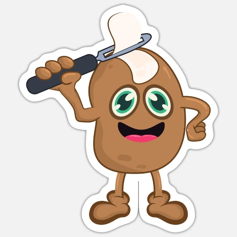 Potato Kitchen Chef - Sticker size S (10 x 10 cm) - white matte