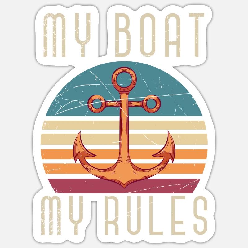 Skipper de marin - Sticker taille S (10 x 10 cm) - blanc mat